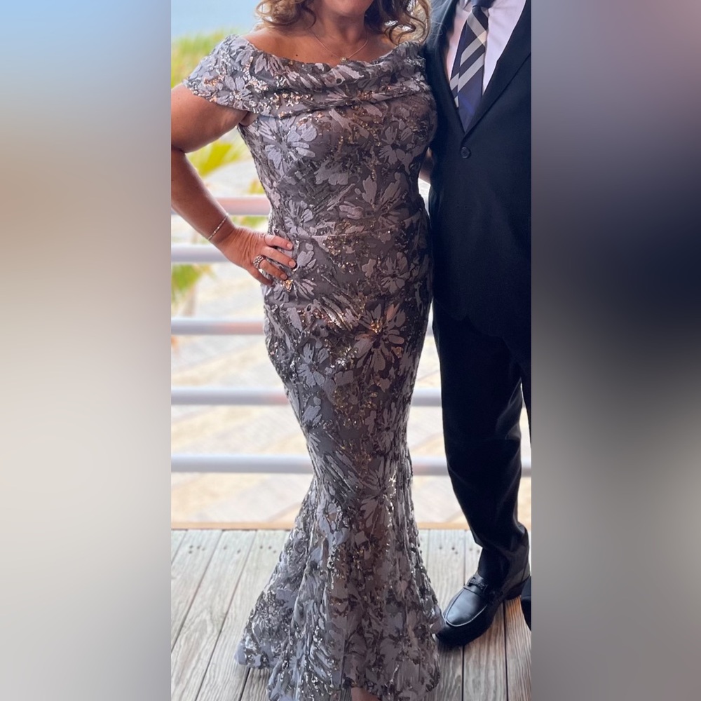 Nicole Bakti Silver Gown size 12 - Picture 2 of 6